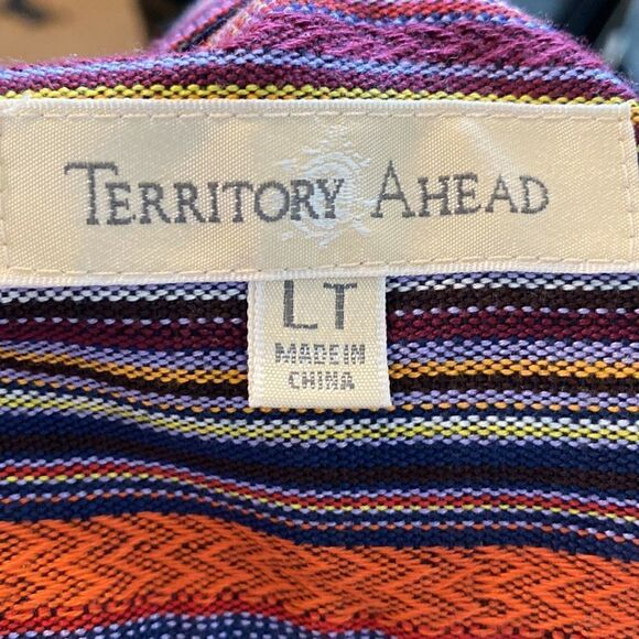 NWOT The Territory Ahead Orange Striped Button Down Shirt - Picture 7 of 13
